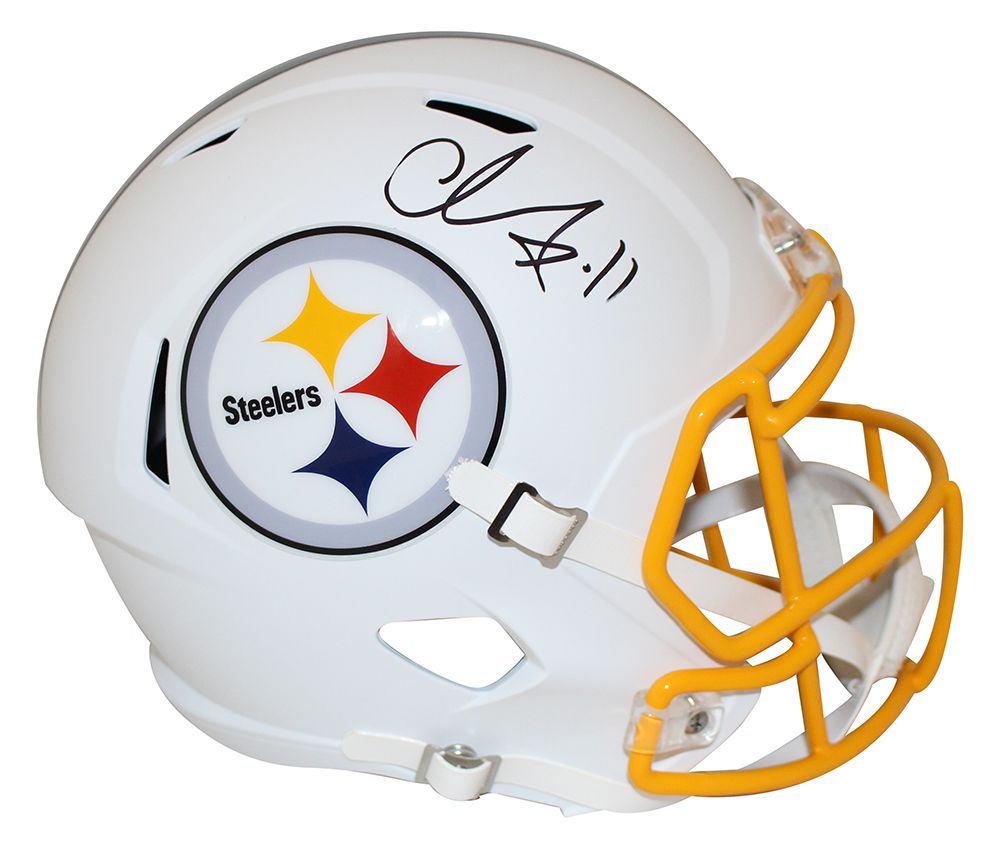 Chase Claypool Autographed Pittsburgh Steelers F/S Flat White Helmet BAS