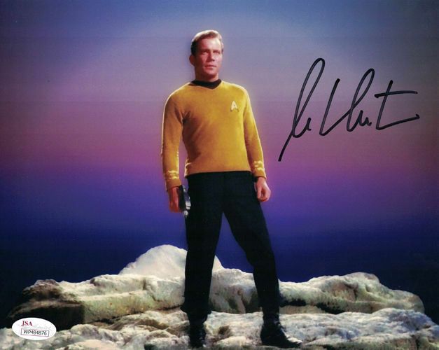 William Shatner Autographed Star Trek 8x10 Photo on Rocks JSA