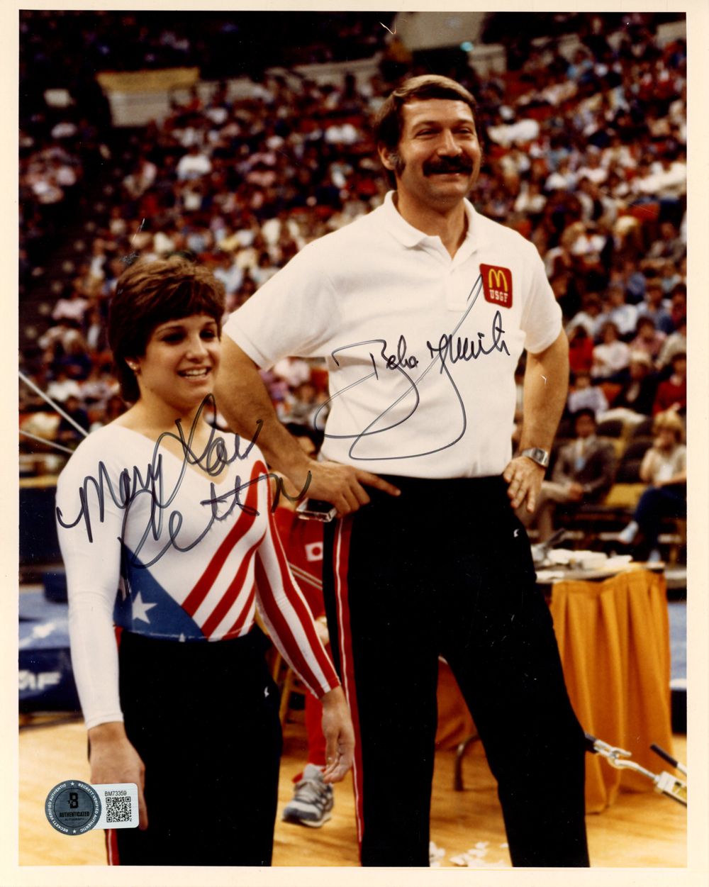 Mary Lou Retton &amp; Bela Karolyi Signed USA Gymnastics 8x10 Photo BAS 45124