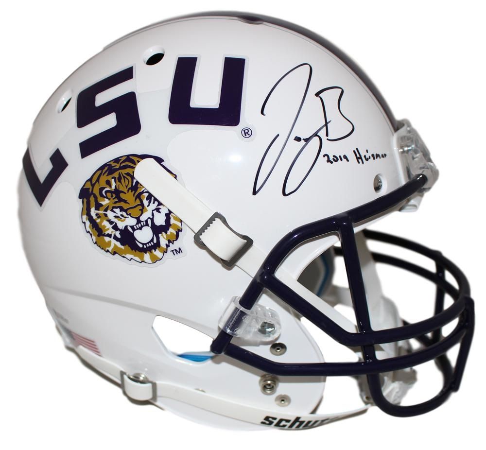 Joe Burrow Autographed LSU Tigers White Replica Helmet Heisman BAS