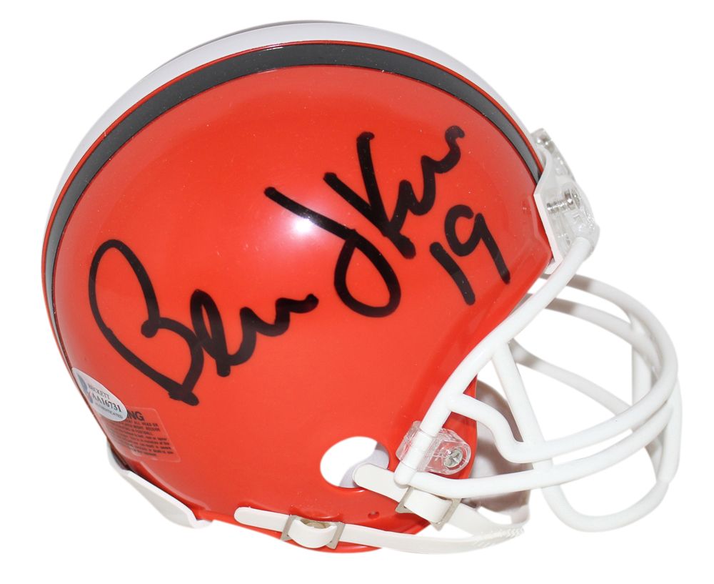 Bernie Kosar Autographed/Signed Cleveland Browns TB Mini Helmet BAS