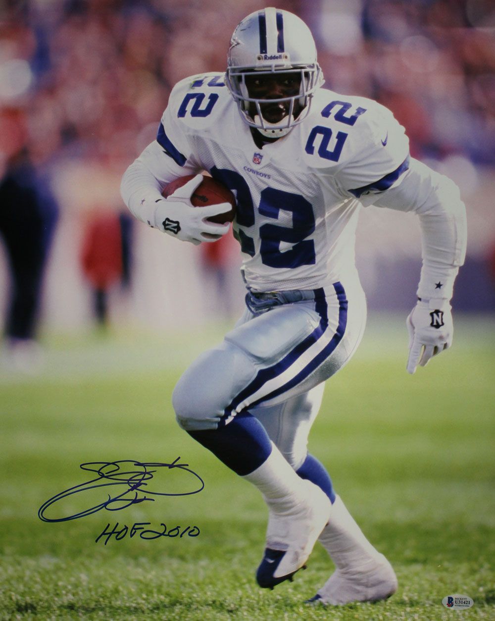 Emmitt Smith Autographed/Signed Dallas Cowboys 16x20 Photo HOF BAS