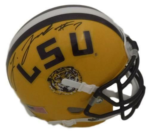 Leonard Fournette Autographed LSU Tigers Schutt Yellow Mini Helmet JSA