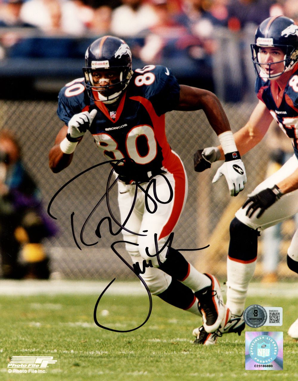 Rod Smith Autographed/Signed Denver Broncos 8x10 Photo Beckett 45199
