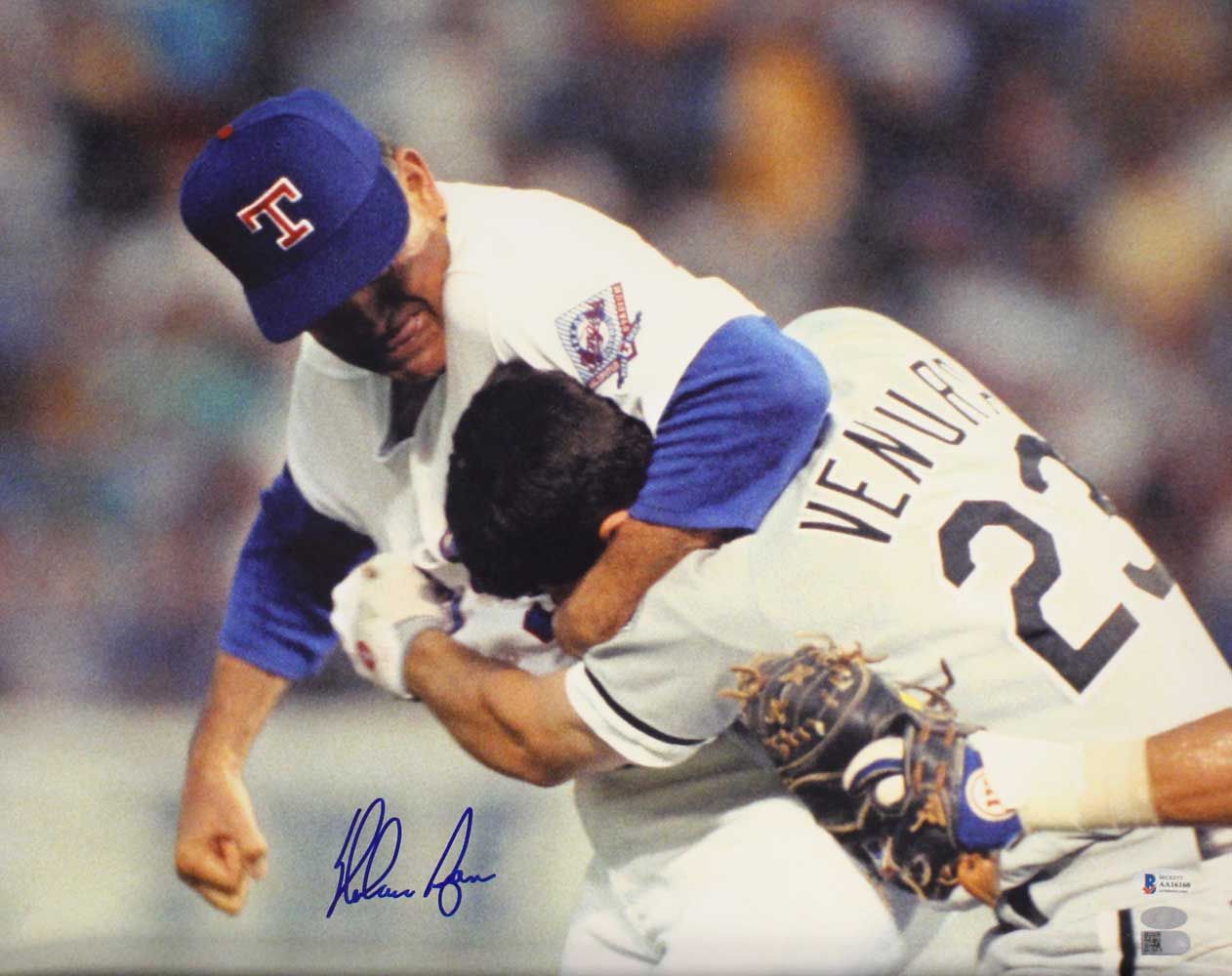 Nolan Ryan Autographed/Signed Texas Rangers 16x20 Photo BAS