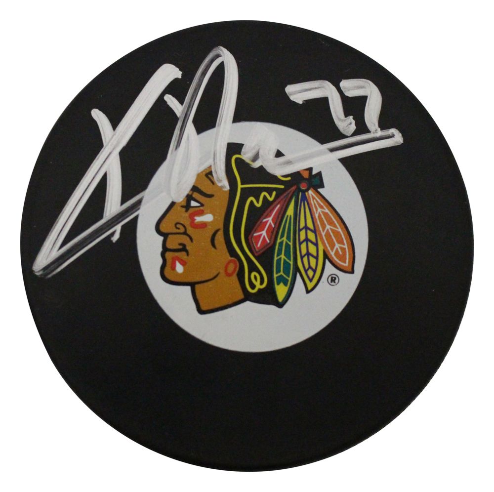Kirby Dach Autographed/Signed Chicago Blackhawks Logo Hockey Puck FAN