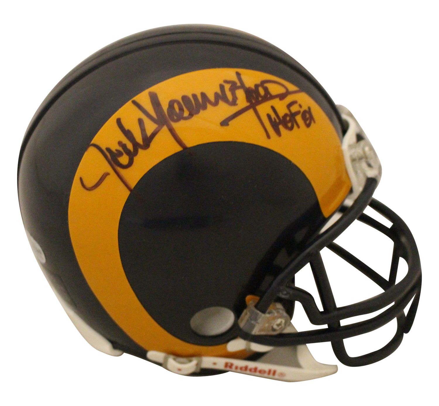 Jack Youngblood Autographed Los Angeles Rams Mini Helmet HOF BAS