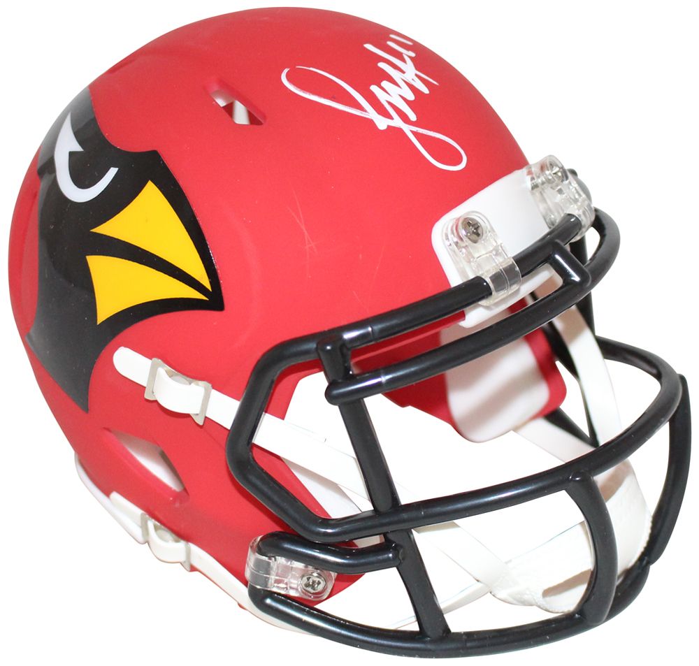 Larry Fitzgerald Autographed Arizona Cardinals AMP Mini Helmet BAS