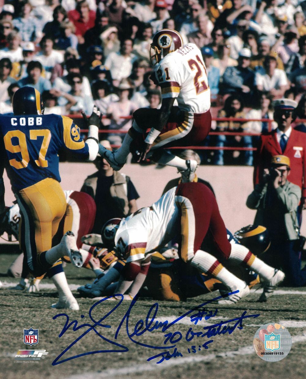 Mike Nelms Autographed Washington Redskins 8x10 Photo 70 Greatest
