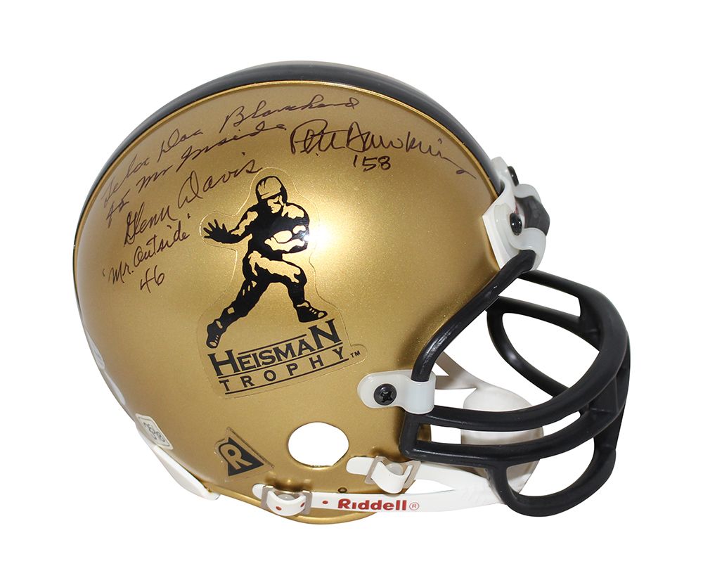 Military Heisman Winners Signed Replica Mini Helmet 5 Sigs Davis PSA
