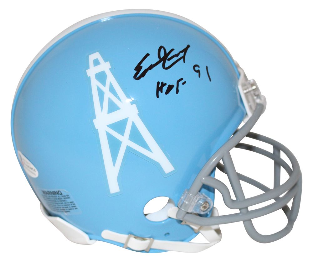 Earl Campbell Autographed/Signed Hall Of Fame Mini Helmet HOF BAS