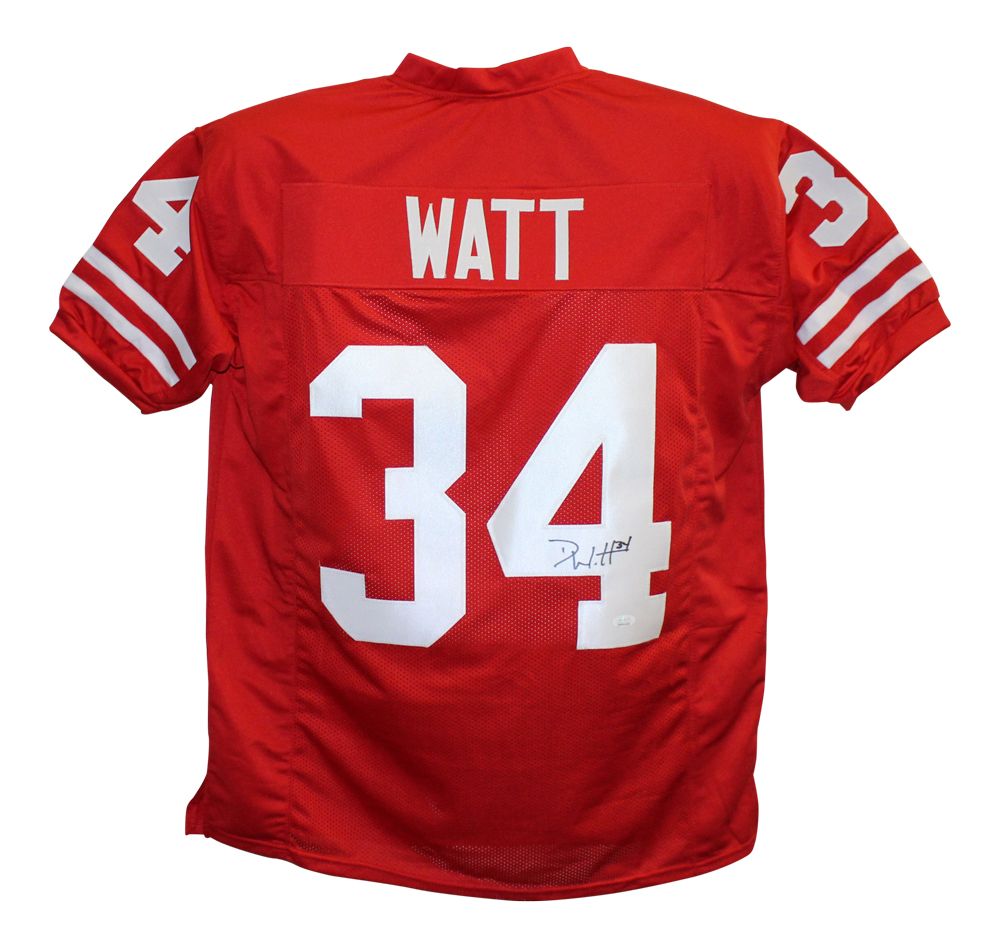 Derek Watt Autographed/Signed College Style Red XL Jersey JSA