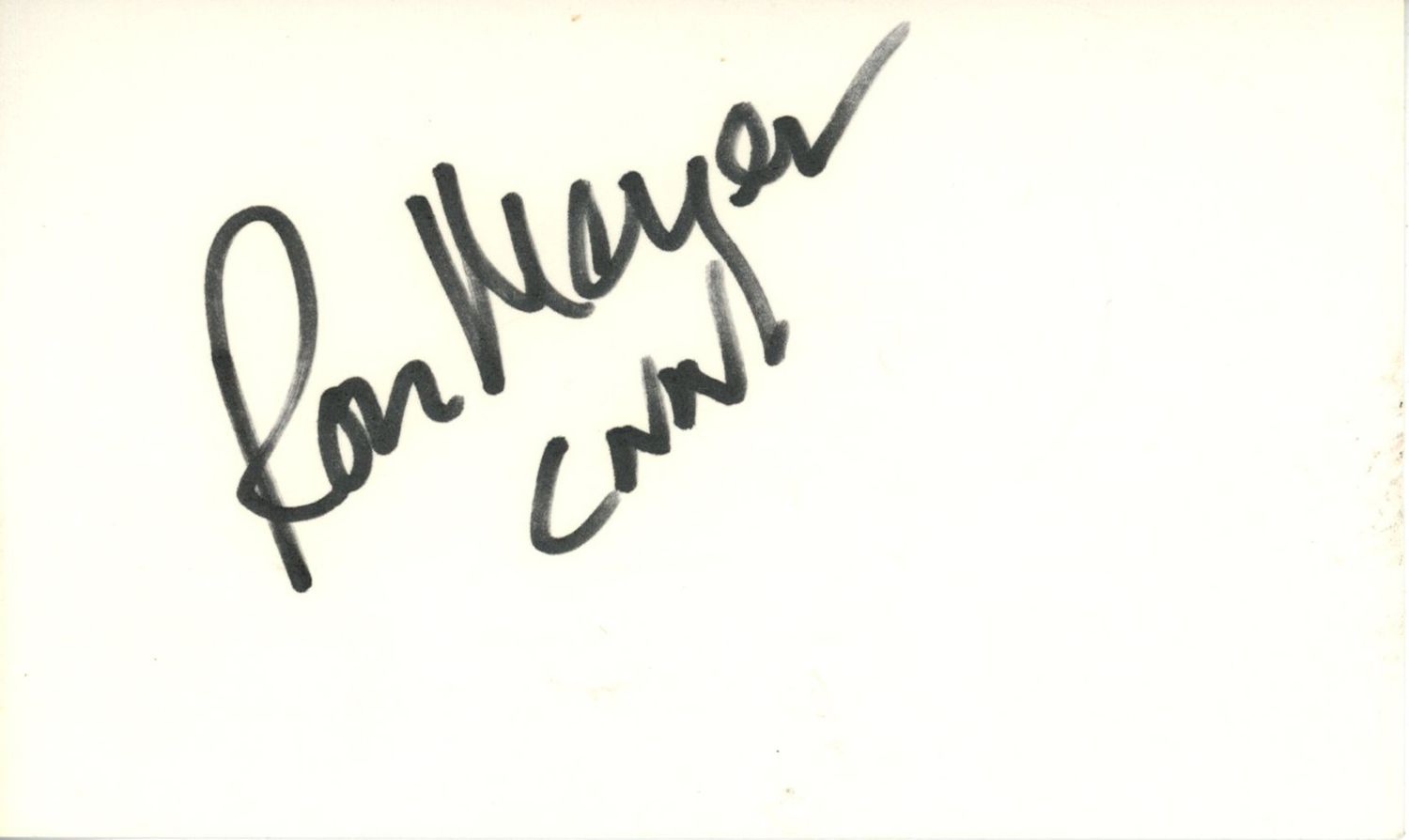 Ron Meyer Autographed/Signed Indianapolis Colts Index Card BAS 45343