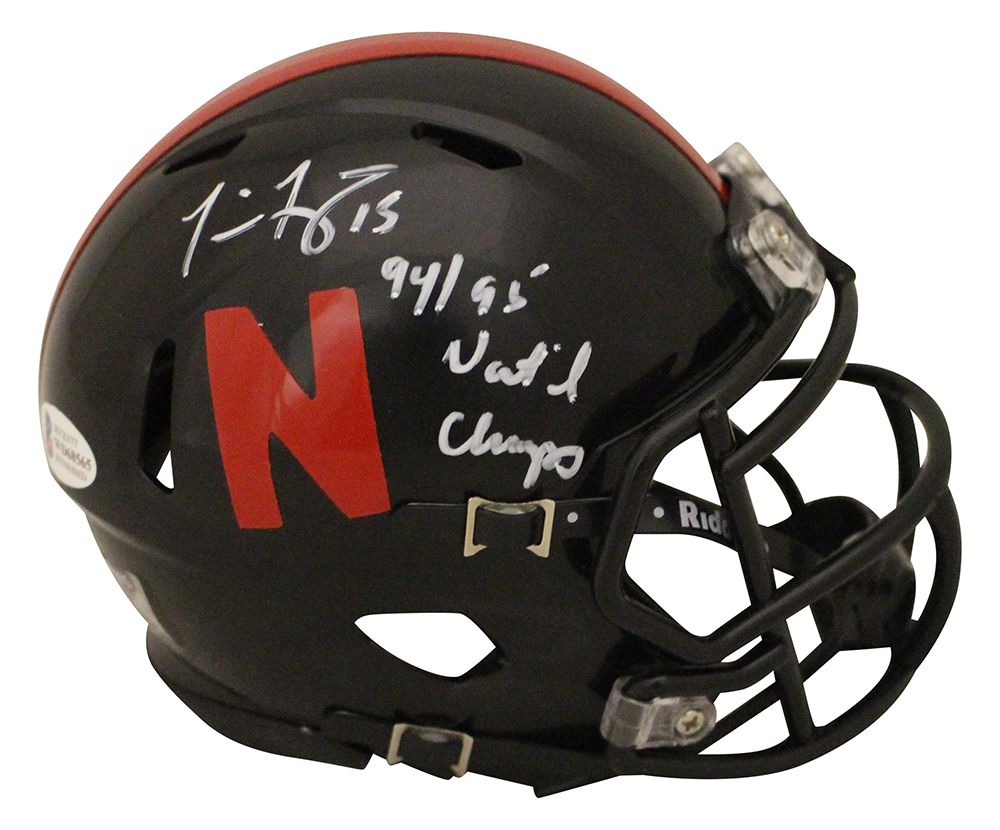 Tommie Frazier Autographed Nebraska Cornhuskers Black Mini Helmet BAS
