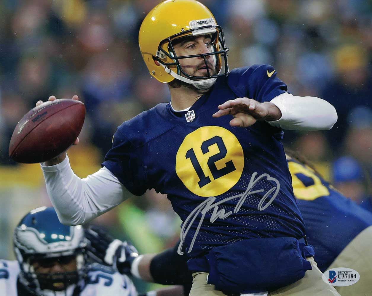 Aaron Rodgers Autographed/Signed Green Bay Packers 8x10 Photo BAS