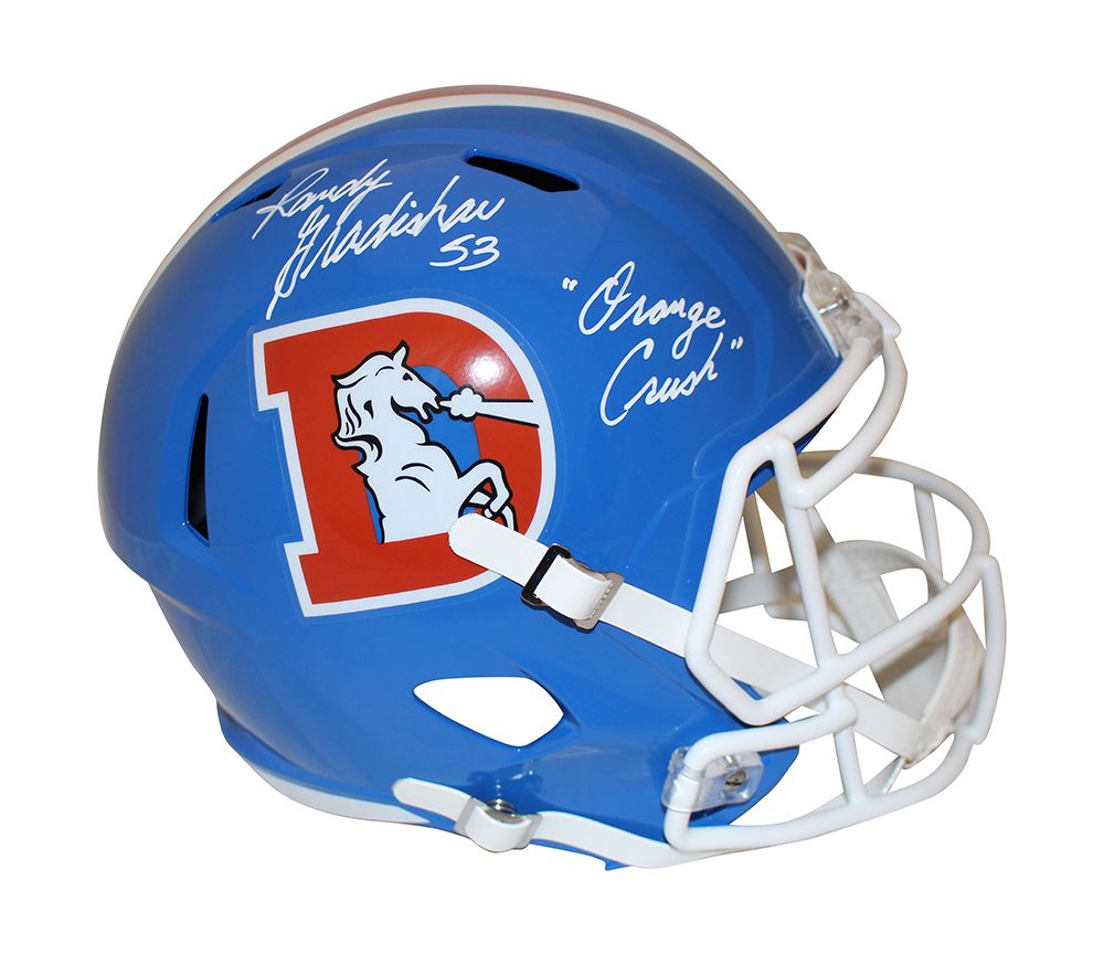 Randy Gradishar Signed Denver Broncos F/S D-Logo Speed Helmet Beckett