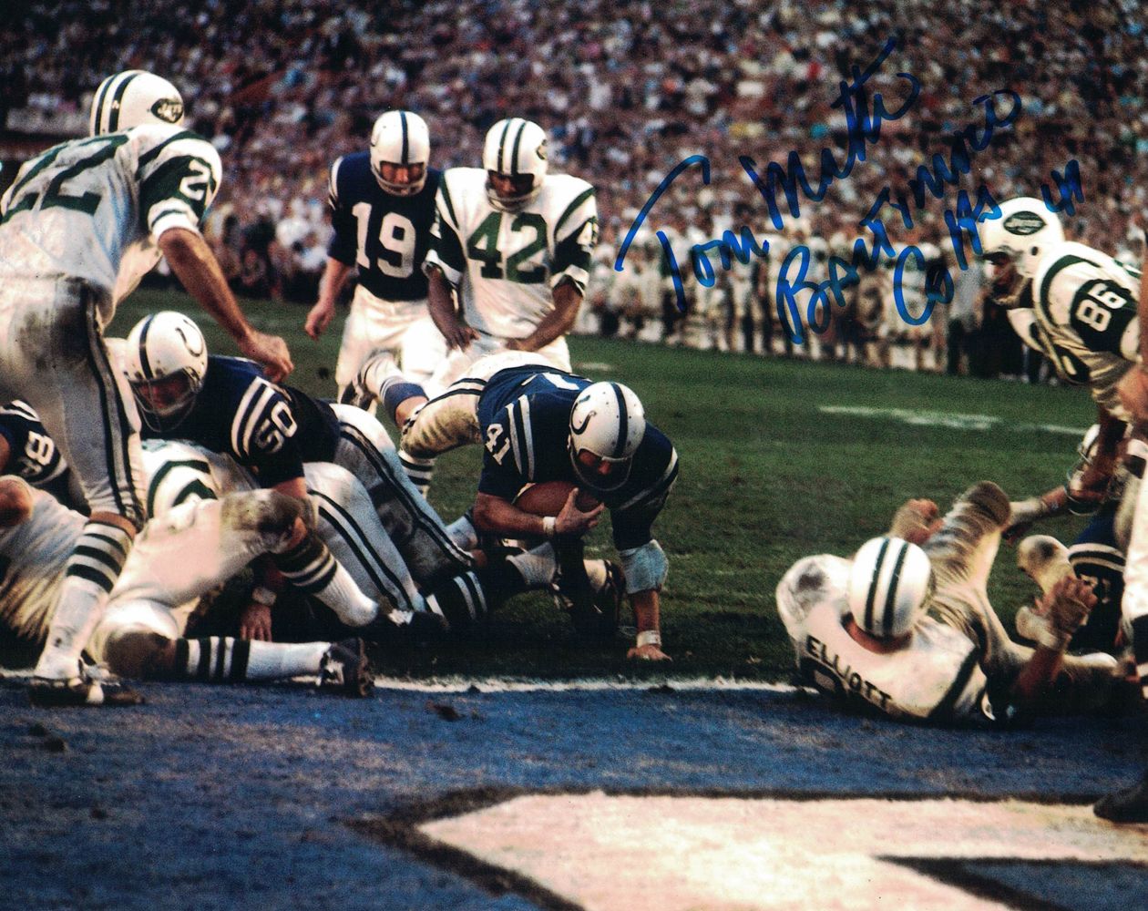 Tom Matte Autographed/Signed Baltimore Colts 8x10 Photo