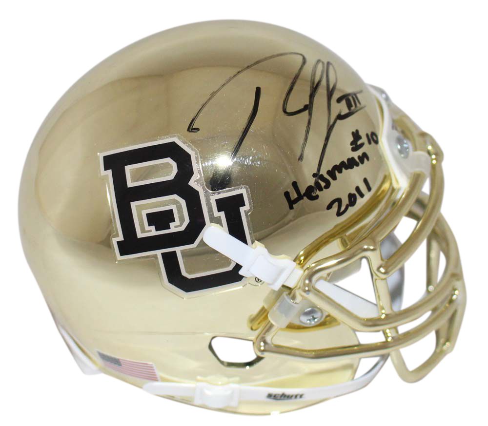Robert Griffin III Autographed Baylor Bears Chrome Mini Helmet Heisman BAS