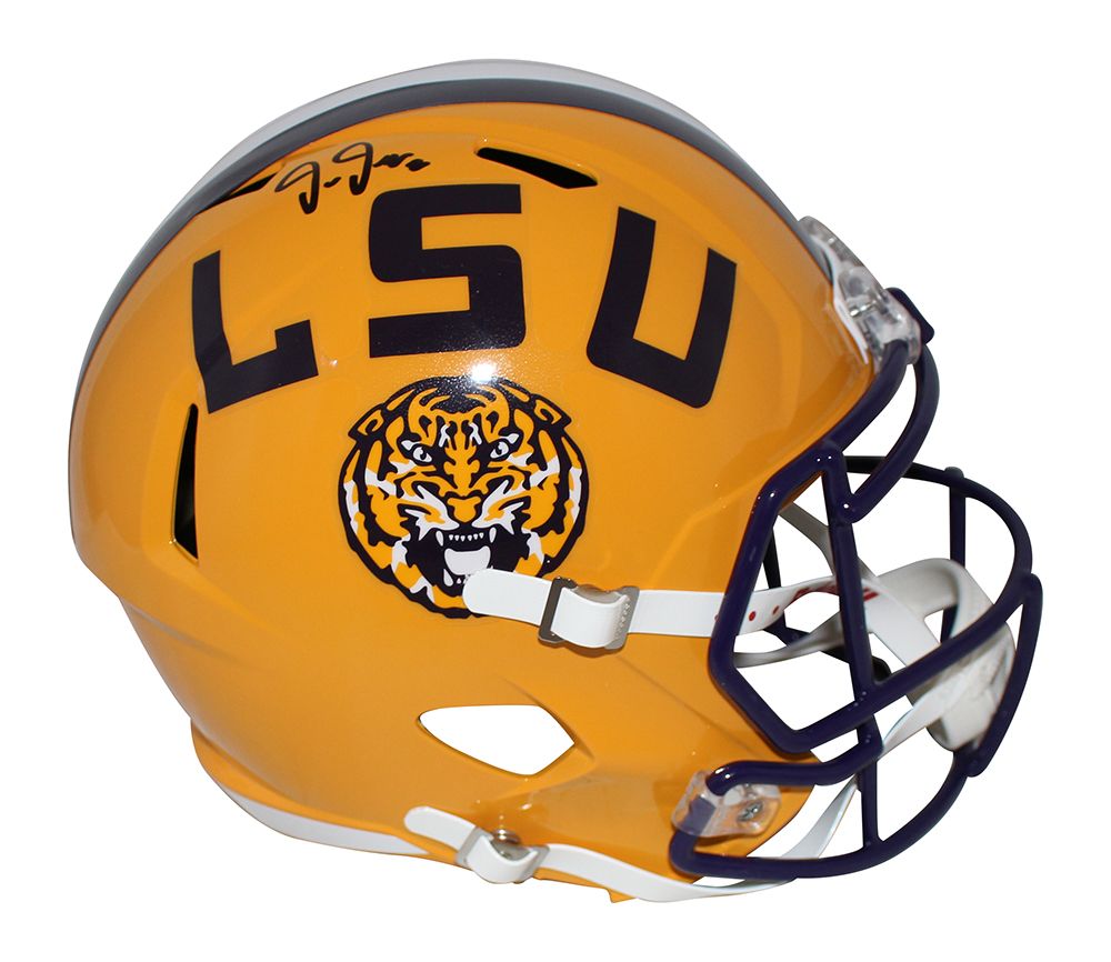 Justin Jefferson Autographed/Signed LSU Tigers F/S Speed Helmet BAS