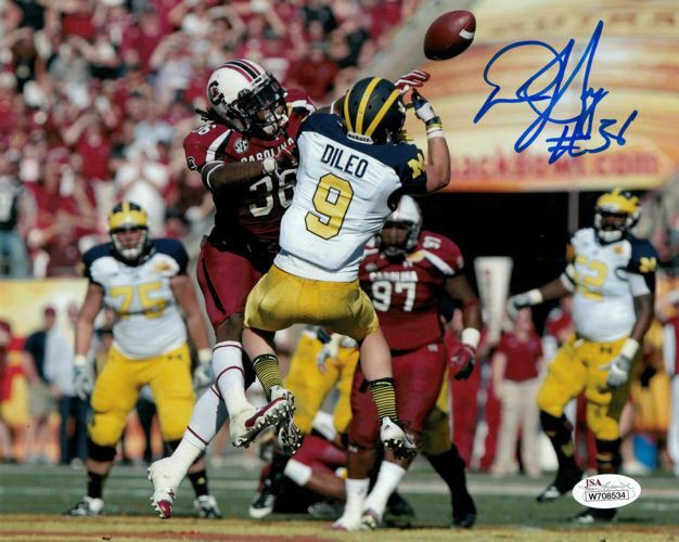 DJ Swearinger Autographed South Carolina 8x10 Photo (vs Michigan) JSA