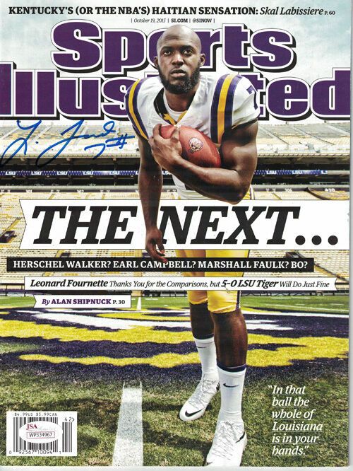 Leonard Fournette Autographed LSU Tigers Sports Illustrated 10/19/2015 JSA