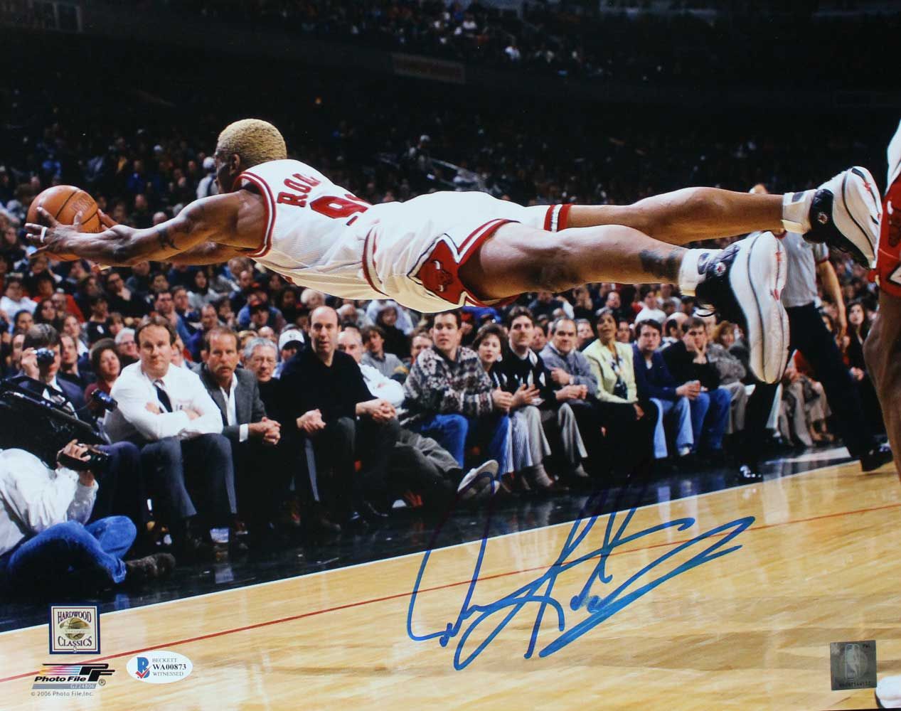 Dennis Rodman Autographed/Signed Chicago Bulls 11x14 Photo As Is BAS PF