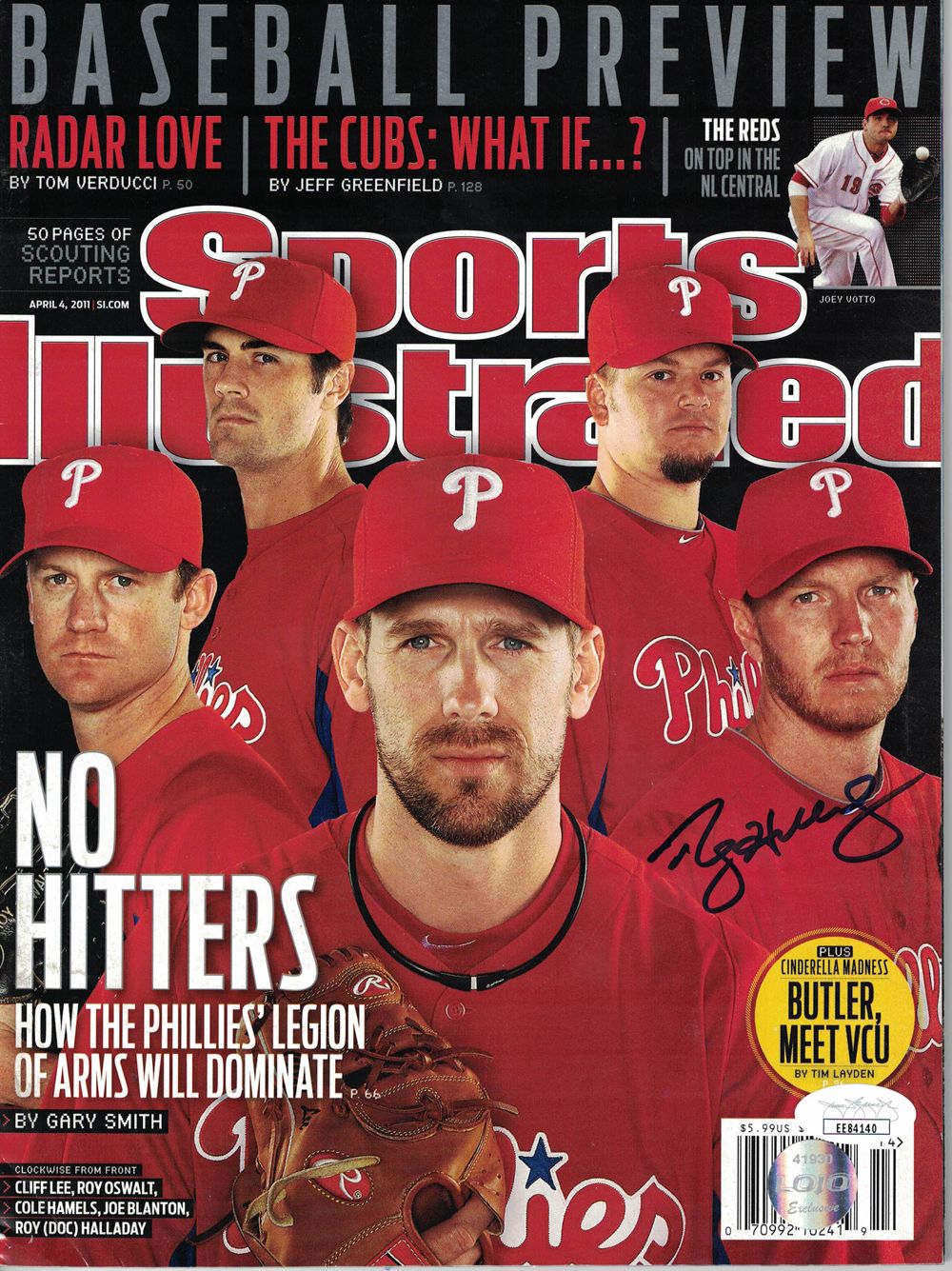 Roy Halladay Signed Philadelphia Phillies Sports Illustrated 4/4/2011 JSA