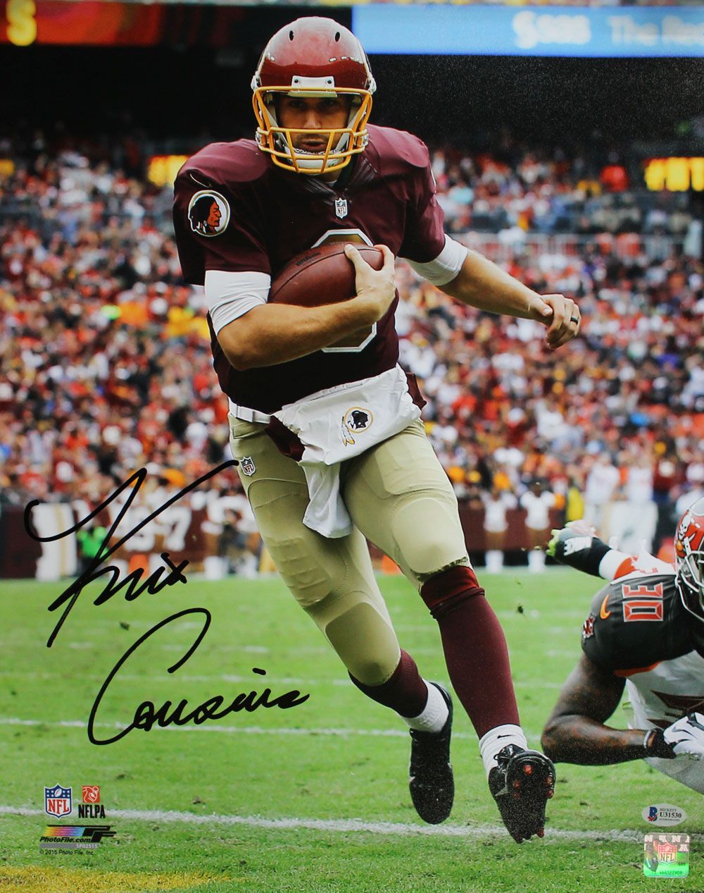 Kirk Cousins Autographed/Signed Washington Redskins 16x20 Photo BAS