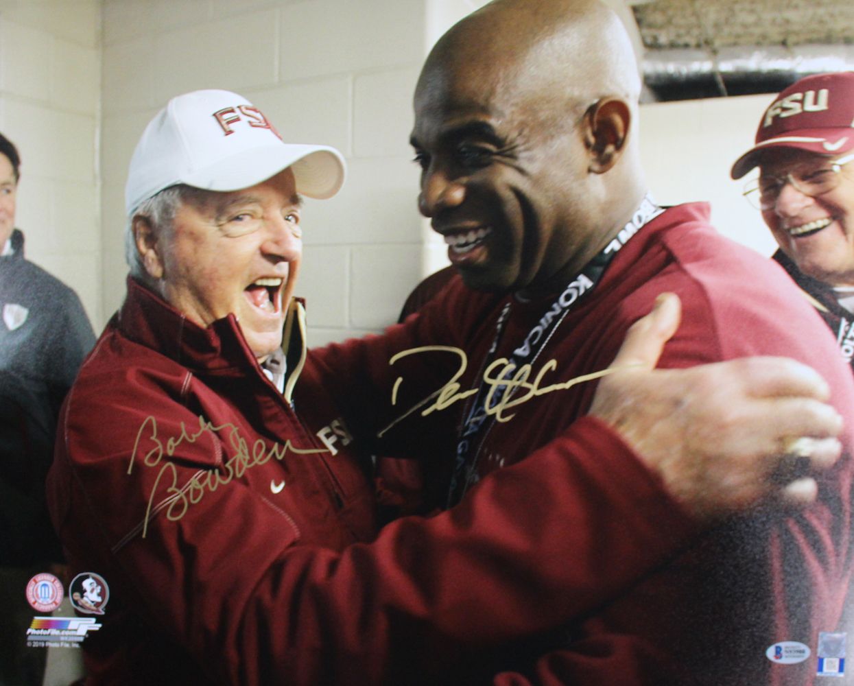 Deion Sanders &amp; Bobby Bowden Signed Florida State 16x20 Photo BAS PF