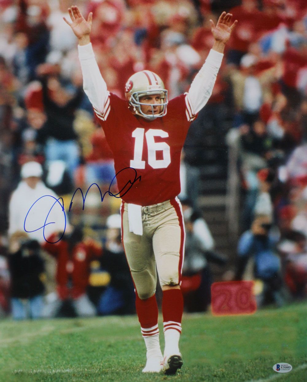 Joe Montana Autographed/Signed San Francisco 49ers 16x20 Photo BAS