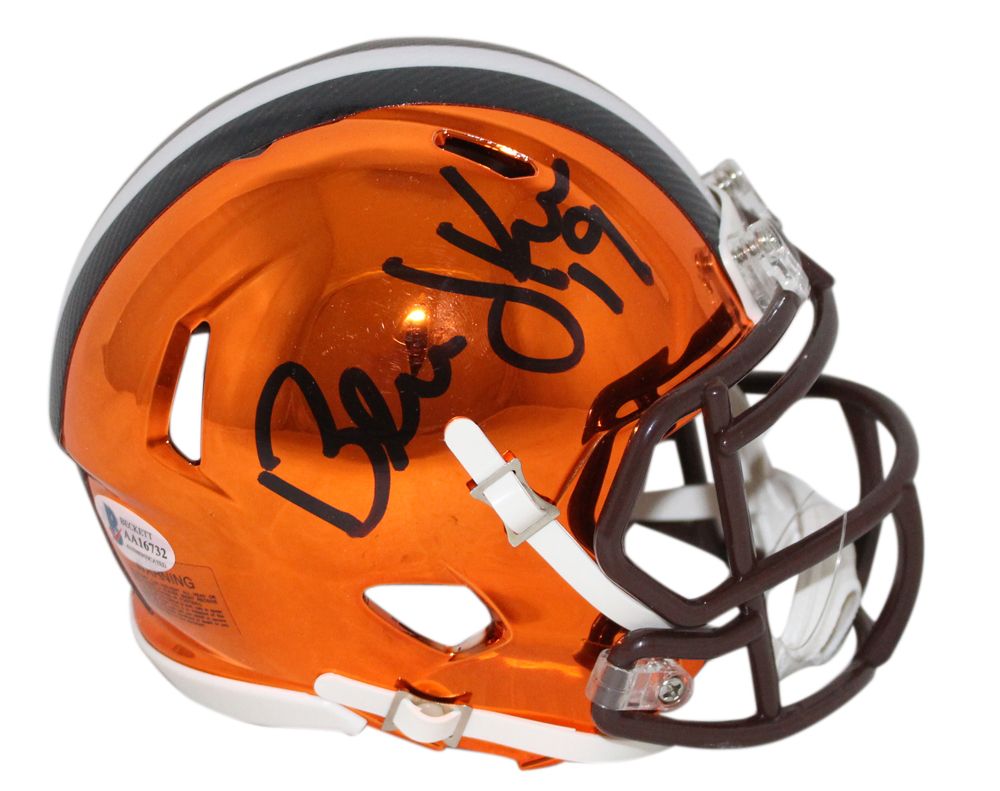Bernie Kosar Autographed Cleveland Browns Chrome Mini Helmet BAS