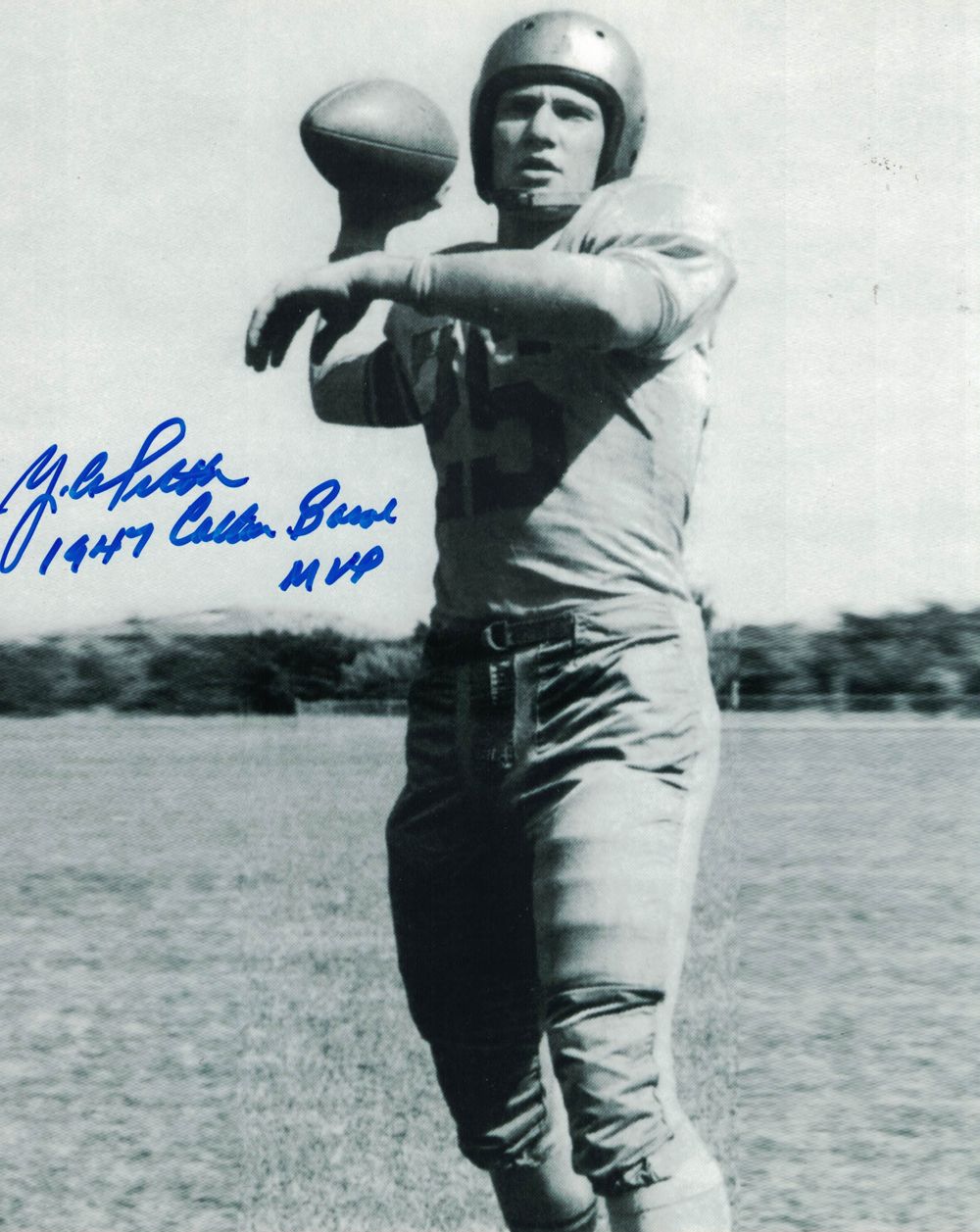 YA Tittle Autographed/Signed LSU Tigers 8x10 Photo Cotton Bowl MVP