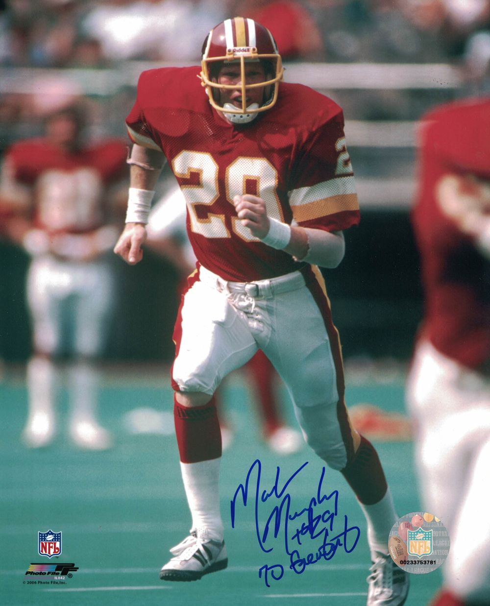 Mark Murphy Autographed Washington Redskins 8x10 Photo 70 Greatest