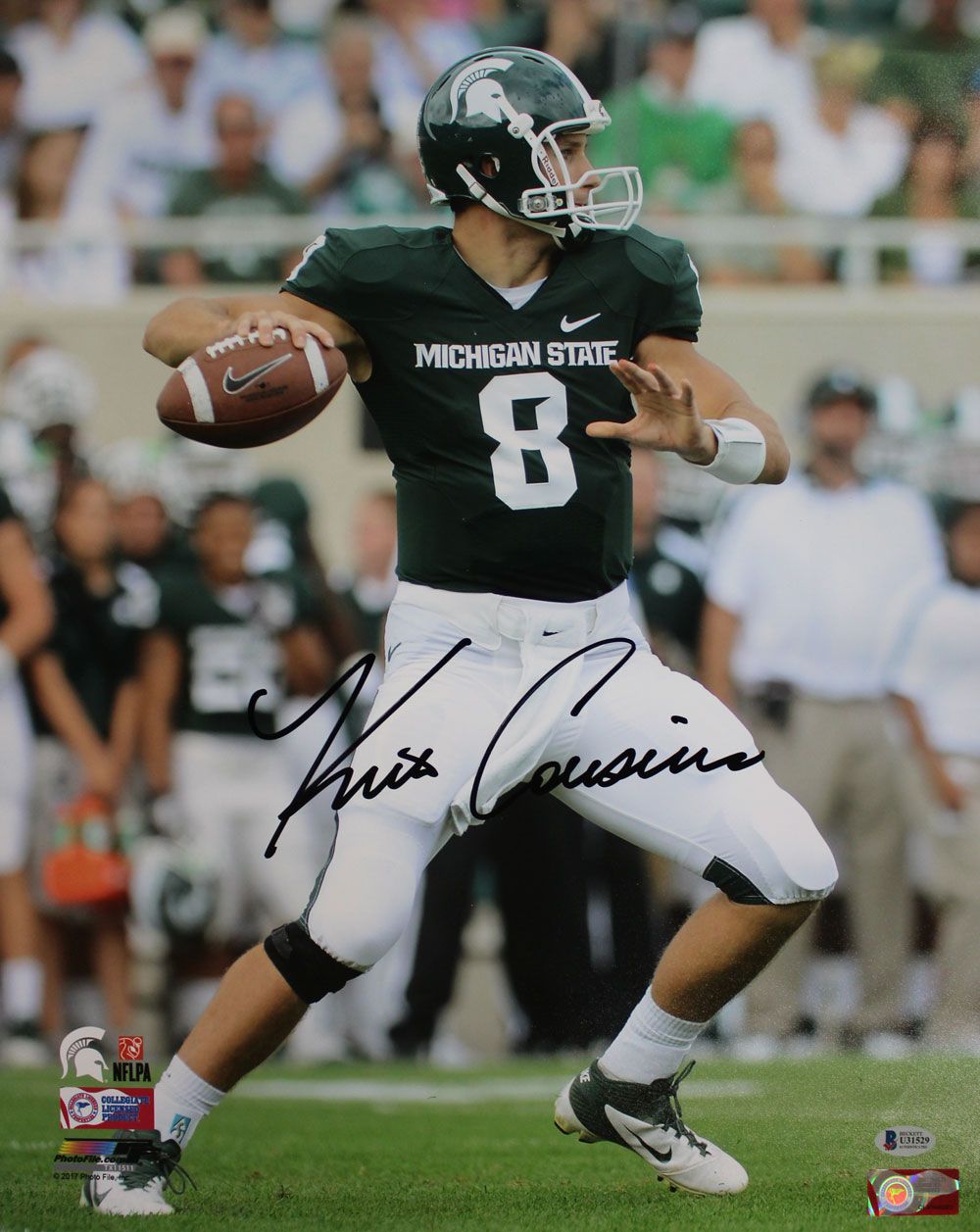Kirk Cousins Autographed/Signed Michigan State Spartans 16x20 Photo BAS