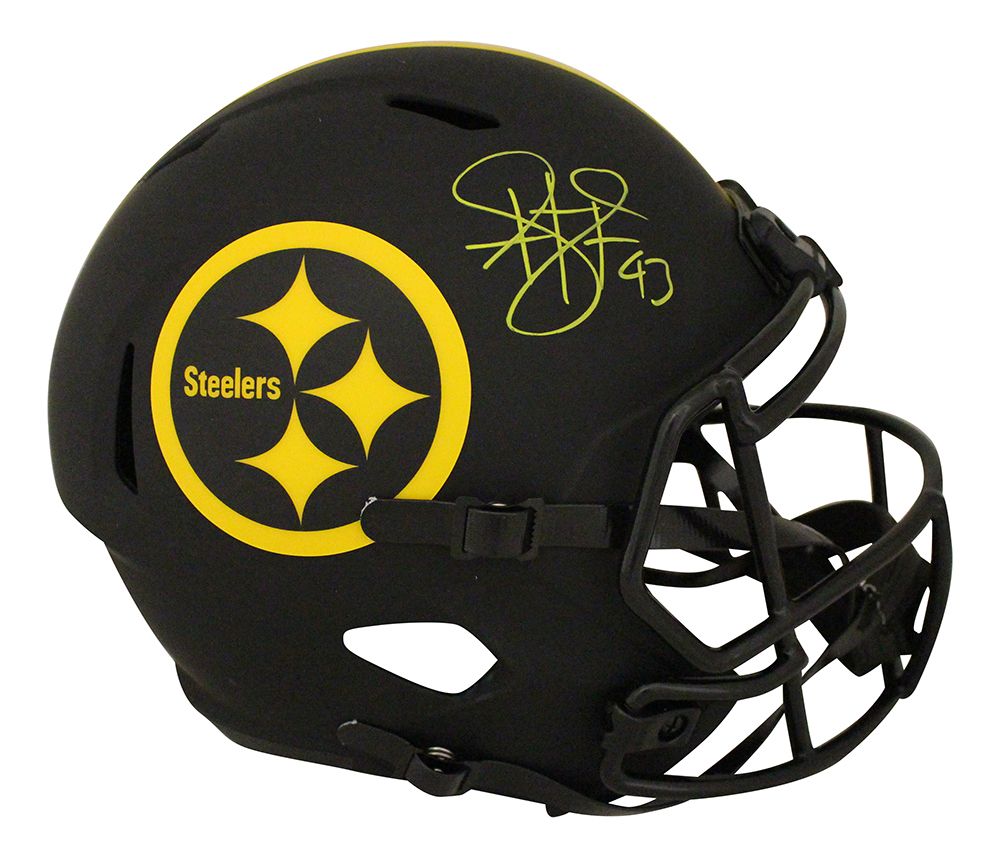 Troy Polamalu Signed Pittsburgh Steelers F/S Eclipse Speed Helmet BAS