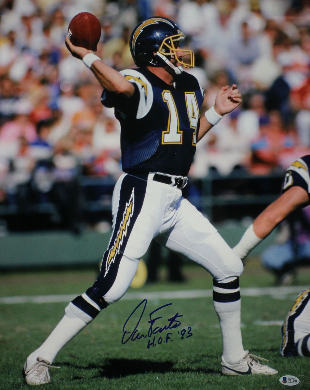 Dan Fouts Autographed/Signed San Diego Chargers 16x20 Photo HOF BAS