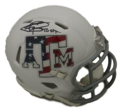 Johnny Manziel Autographed Texas A&amp;M Aggies Riddell Mini Helmet (Stars &amp; Stripes) HT JSA