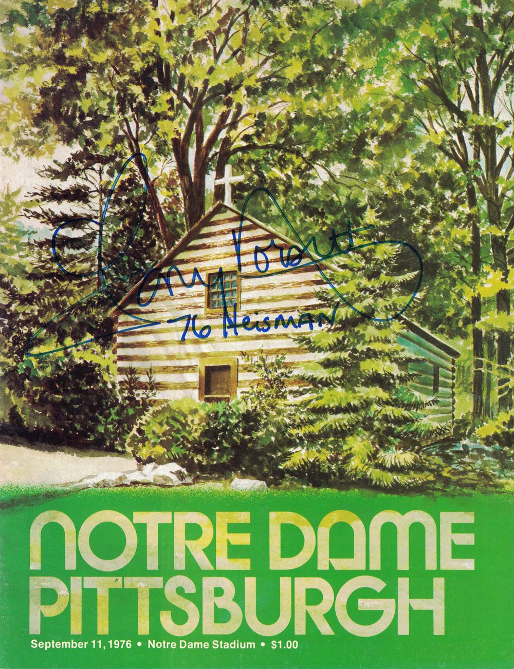 Tony Dorsett Autographed 9/11/1976 Magazine vs Notre Dame Beckett