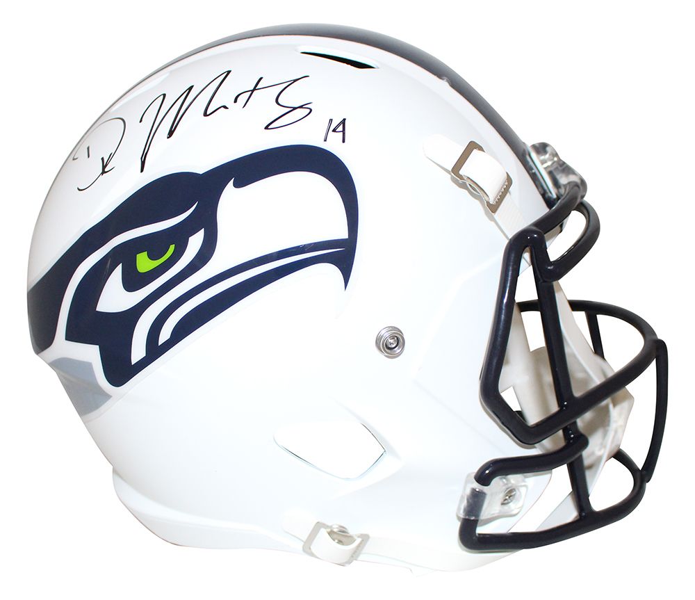 DK Metcalf Autographed Seattle Seahawks F/S Flat White Helmet BAS