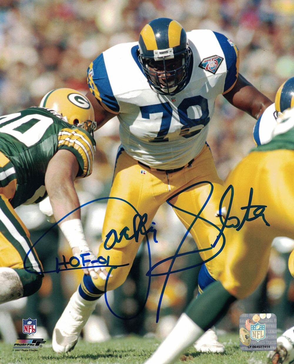 Jackie Slater Autographed/Signed Los Angeles Rams 8x10 Photo