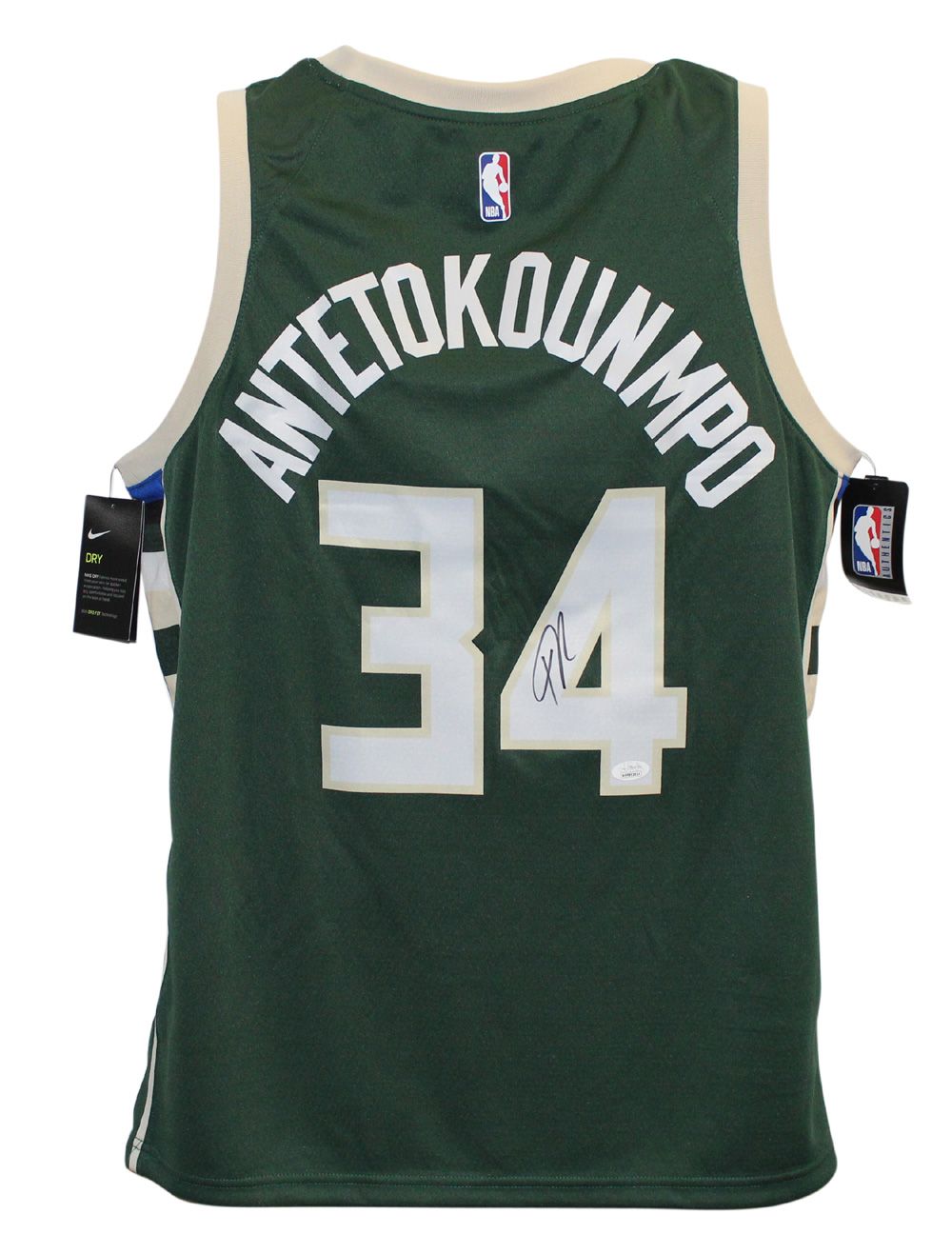 Giannis Antetokounmpo Signed Milwaukee Bucks Swingman XL Jersey JSA