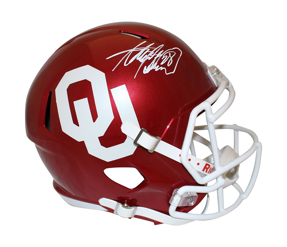 Adrian Peterson Signed Oklahoma Sooners F/S Speed Helmet Beckett