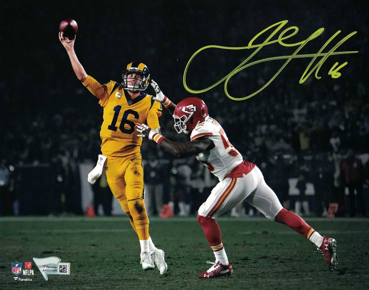 Jared Goff Autographed/Signed Los Angeles Rams 8x10 Photo FAN