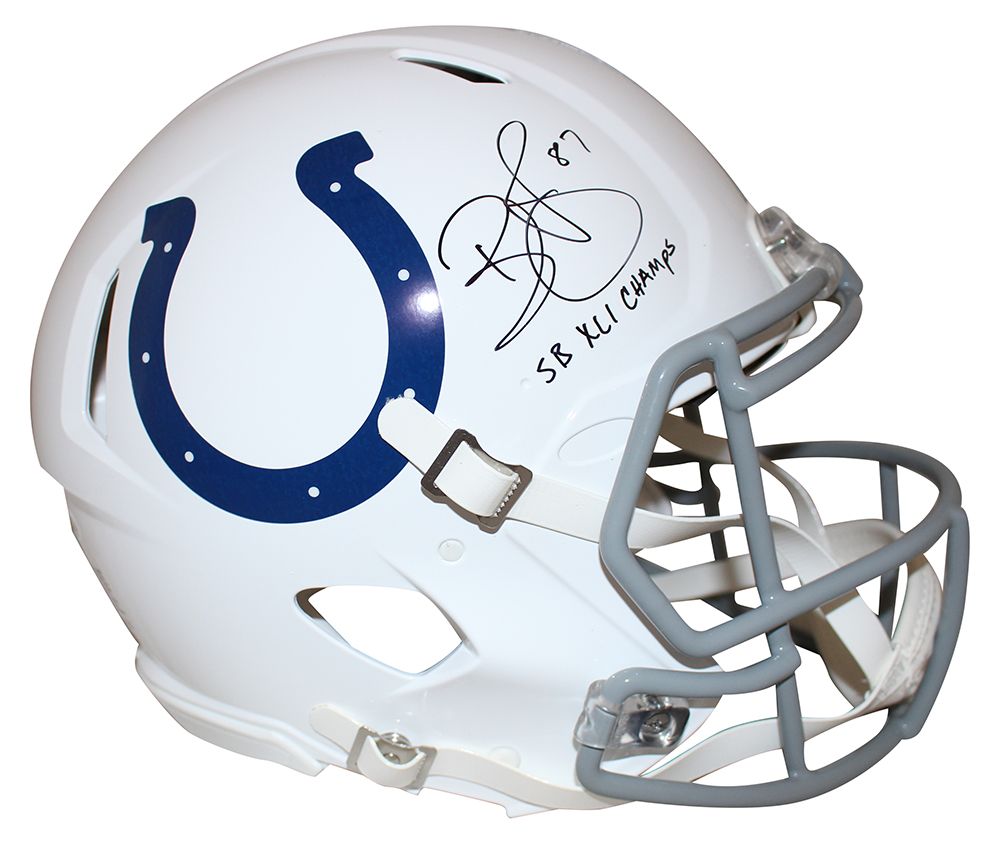 Reggie Wayne Signed Indianapolis Colts Authentic Speed Helmet Champs BAS