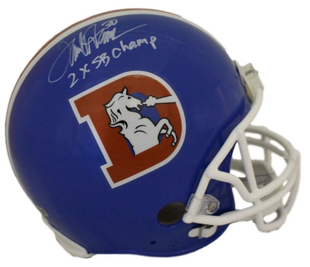 Terrell Davis Autographed Denver Broncos D-Logo Proline Helmet 2x SB Champ RAD