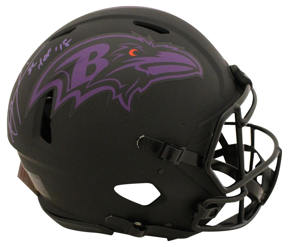 Ray Lewis Autographed Baltimore Ravens Eclipse Authentic Helmet HOF BAS