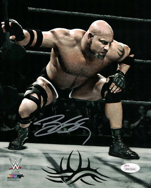Bill Goldberg Autographed WWE Wrestling 8x10 Photo Spear Pose JSA