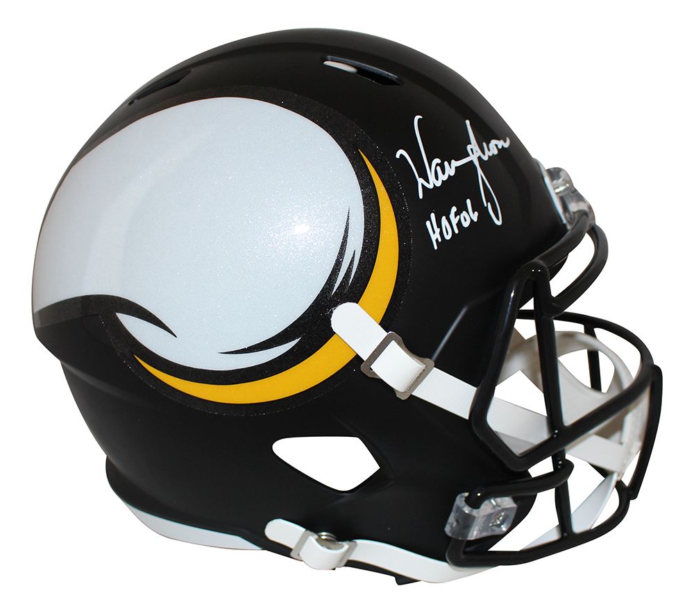Warren Moon Signed Minnesota Vikings F/S AMP Speed Helmet HOF BAS