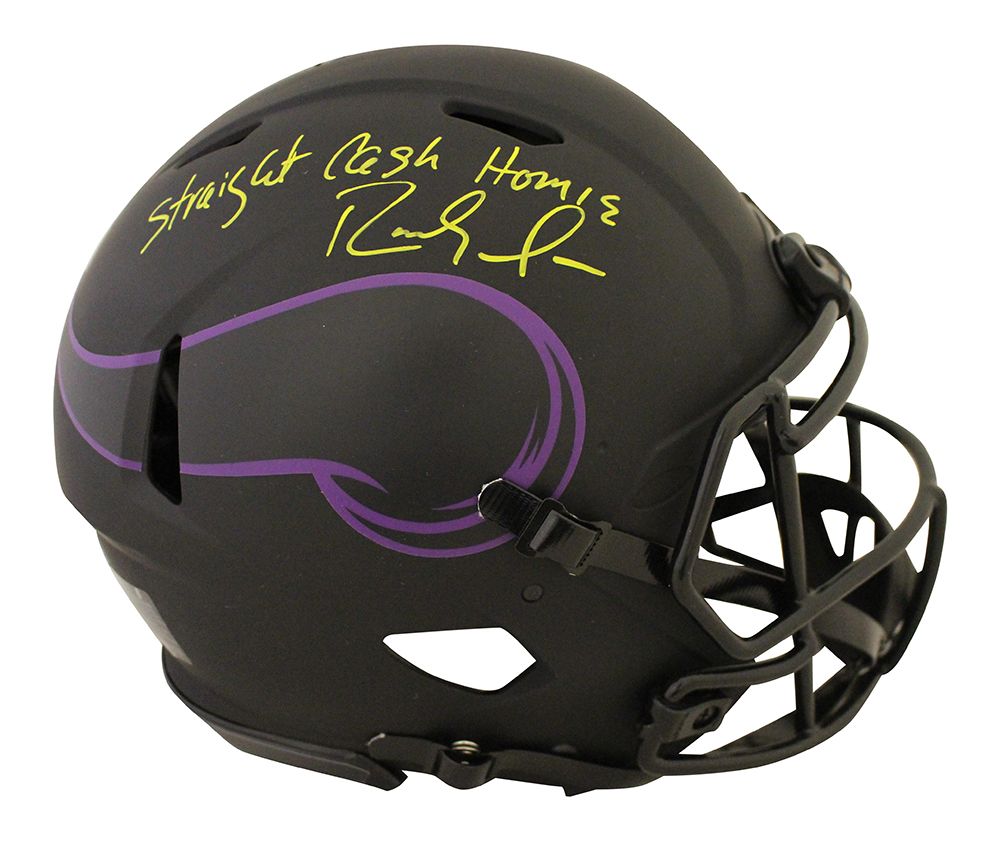 Randy Moss Signed Minnesota Vikings Authentic Eclipse Helmet Cash BAS