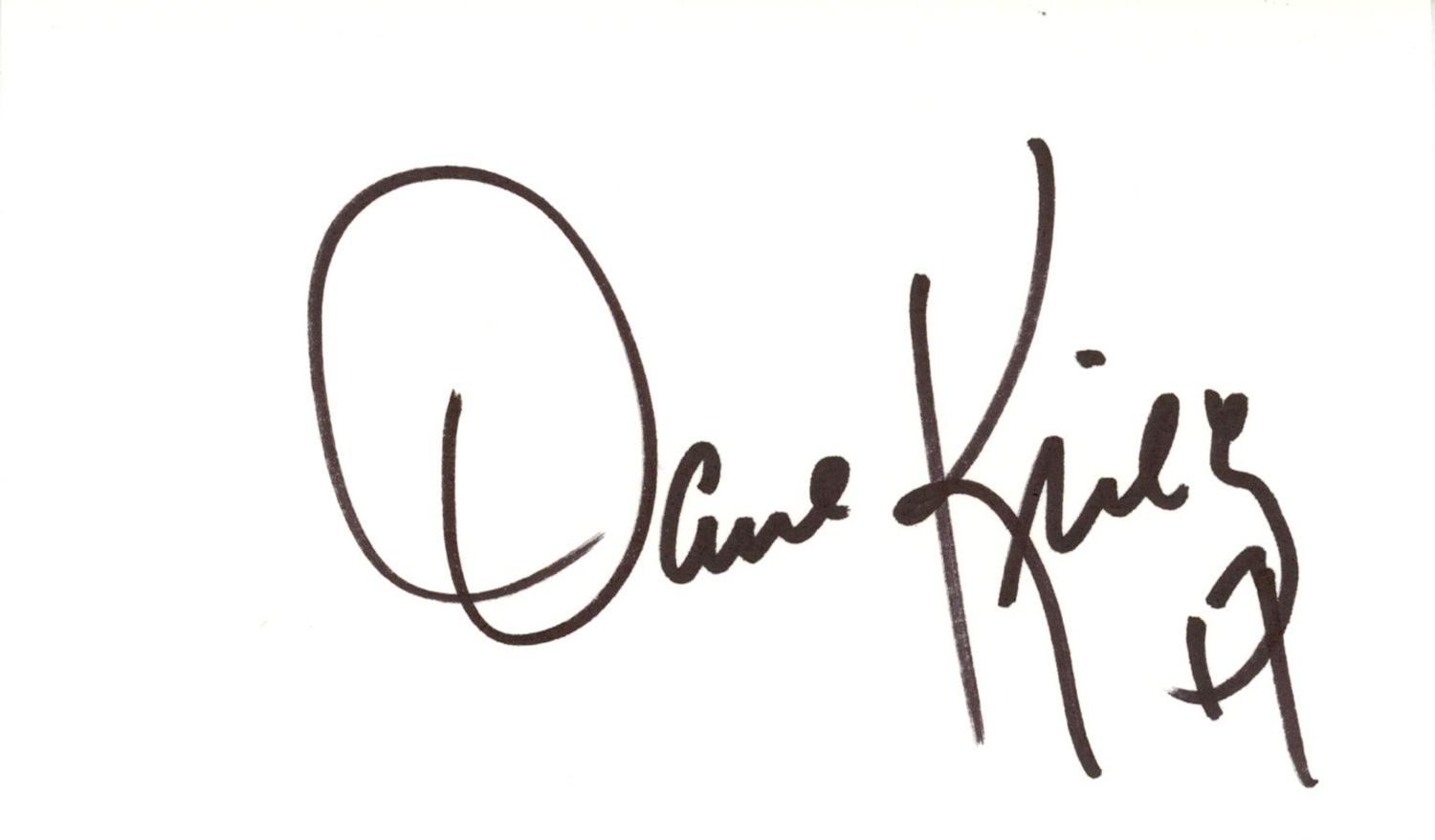 Dave Krieg Autographed/Signed Seattle Seahawks Index Card BAS 45339